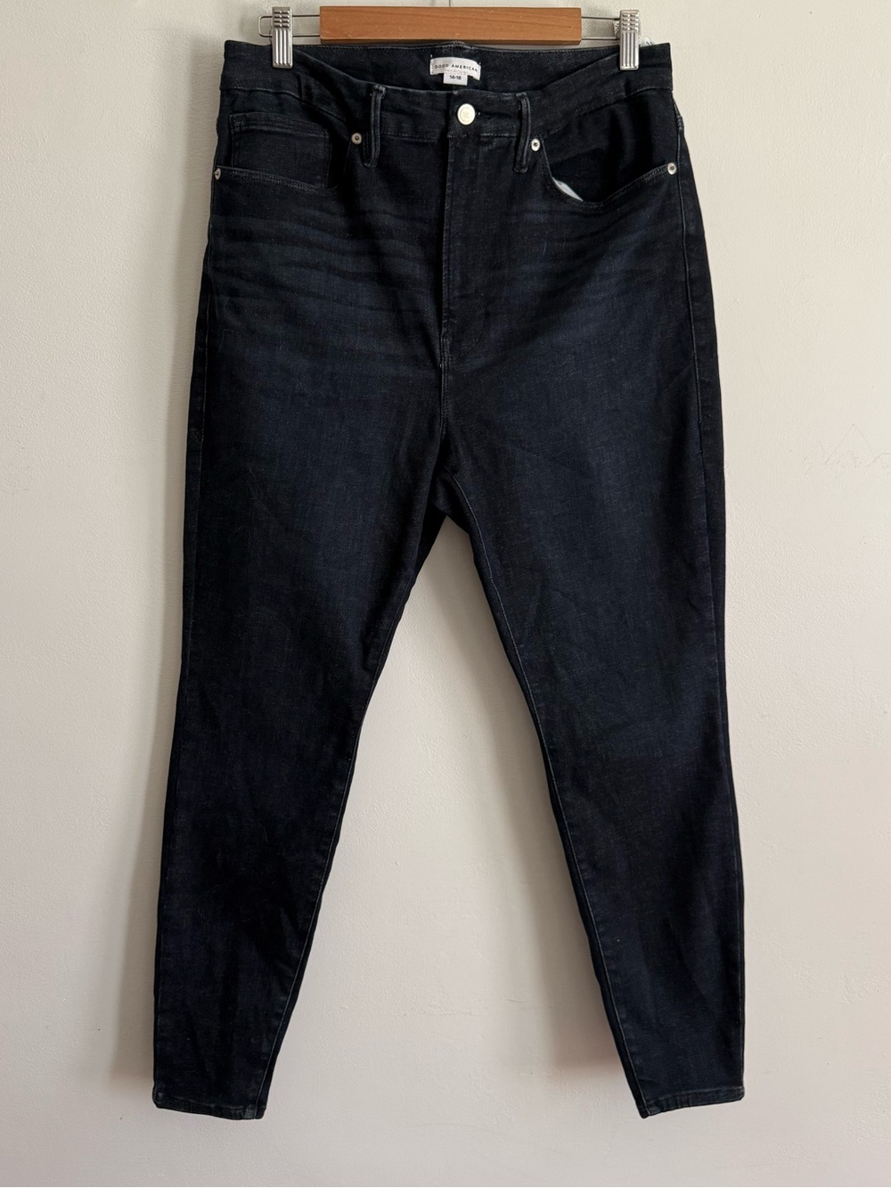 Good American Good Legs Skinny Jeans Dark Wash Stretch Denim Size 14-18